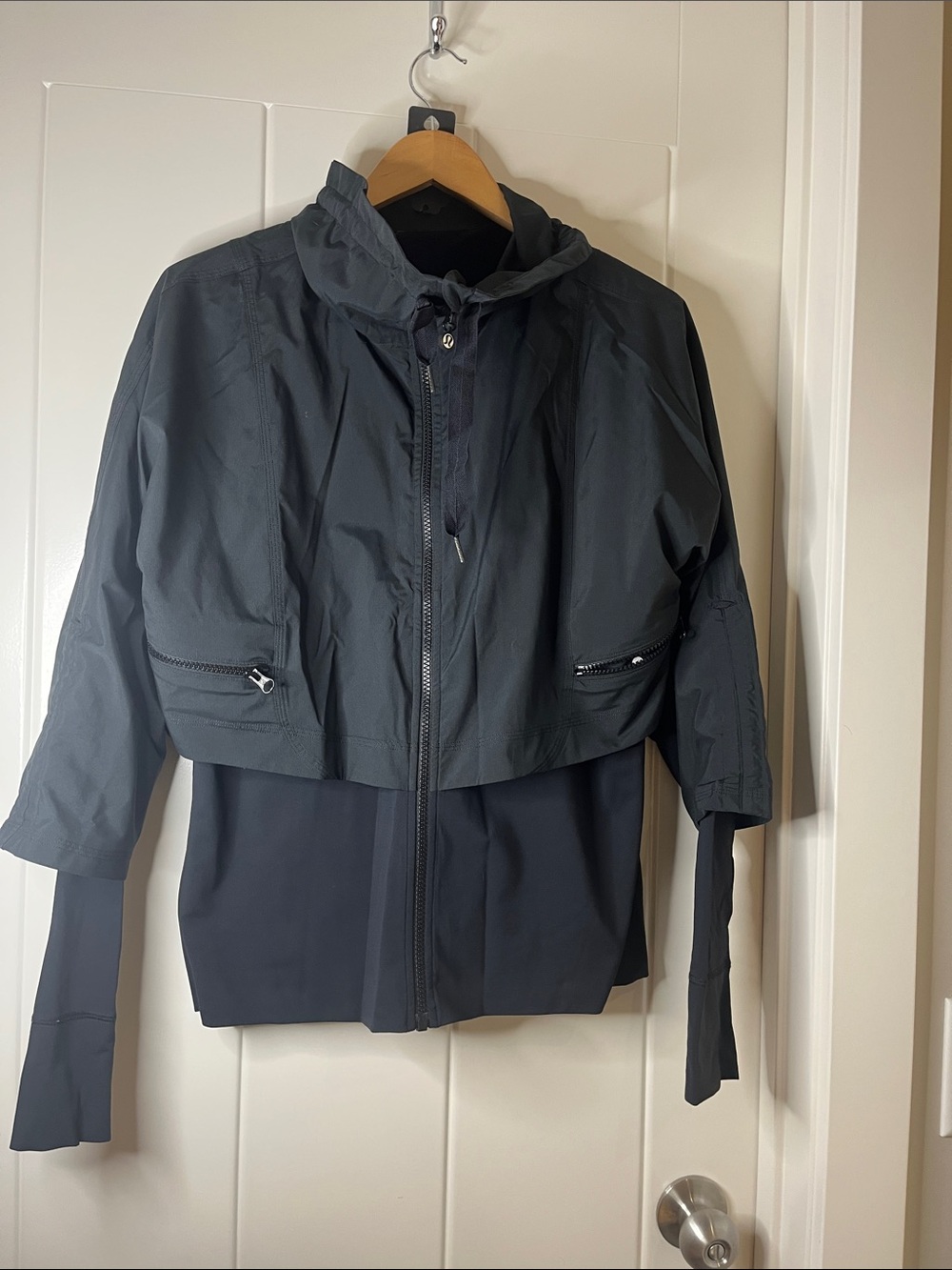 lululemon athletica Black Layered Windbreaker Blazer Jacket